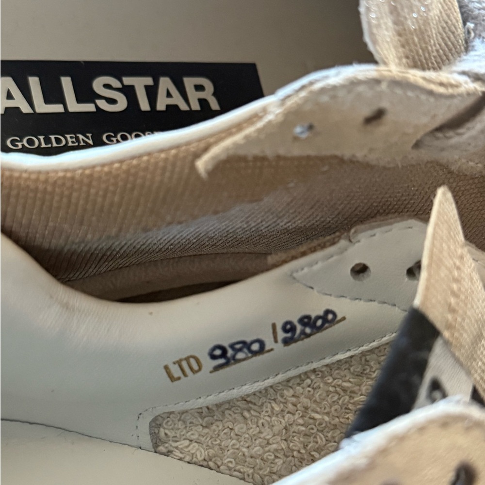 Golden Goose Ballstar Glitter Sneakers in Beige and White - Picture 5 of 5